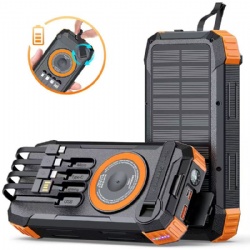 Wireless Magnetic Solar Power Bank 20000mAh | Fast Charge · Dual USB Output · Outdoor Portable Power