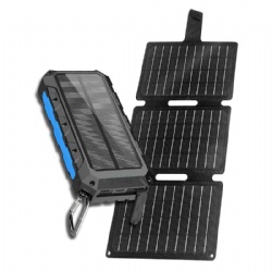 New Design Multifunction 2 in 1 Portable 12W Fast Charging Outdoor Solar Panel Power Bank