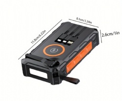 Built in Hand Crank PD22.5W Fast Charging Solar Power Bank 20000mah With Strong Flashlights