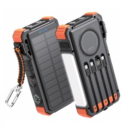Multifunctional Waterproof PD20W Fast Charging Portable Solar Power Bank