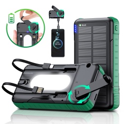 Built in Ultra Bright LED Emergency Light Hand Crank Solar Power Bank Pour Téléphone