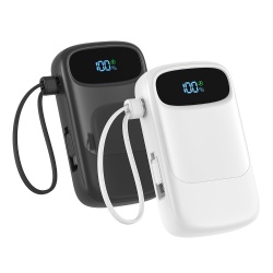 Built in Cable USB Fast Charge Lithium Battery Mobile Portable Power Bank 20000mAh